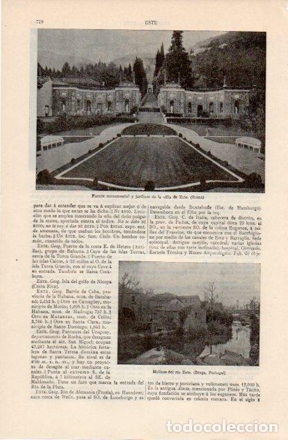 Otros art&iacute;culos de coleccionismo en papel: LAMINA V12598: Fuente y jardines de la villa de Este en Roma - Varios