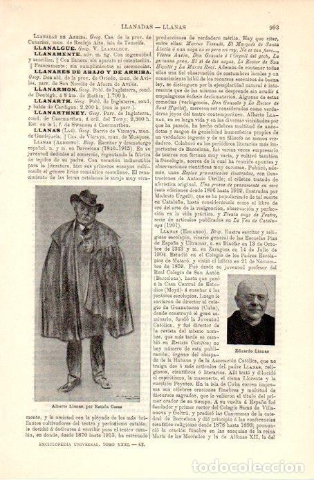 Otros art&iacute;culos de coleccionismo en papel: LAMINA V08968: Alberto Llanas, por Ramon Casas - Varios