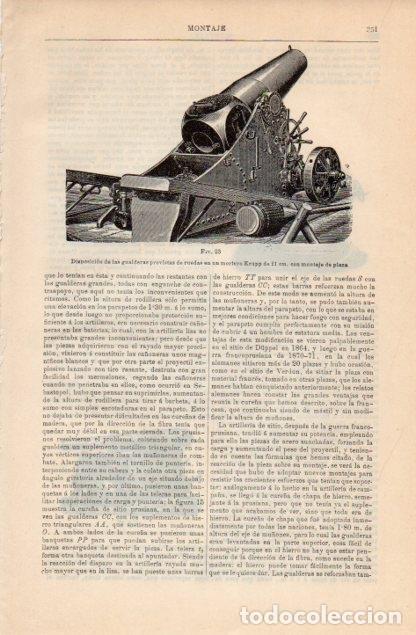 Otros art&iacute;culos de coleccionismo en papel: LAMINA V12763: Mortero Krupp de 21 cm - Varios