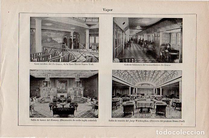 Otros art&iacute;culos de coleccionismo en papel: LAMINA V09717: Interiores de barcos de vapor - Varios