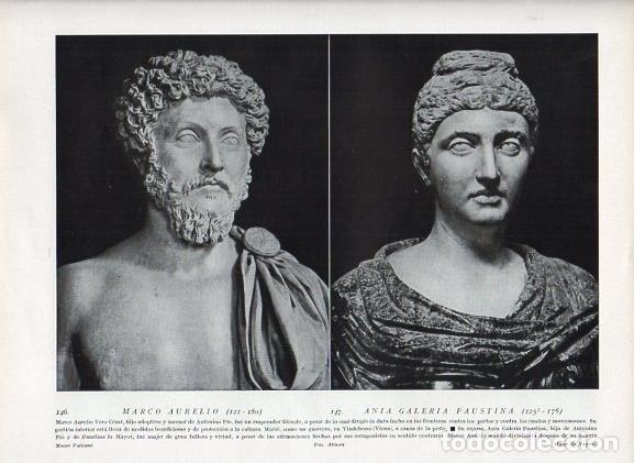 Otros art&iacute;culos de coleccionismo en papel: LAMINA V09926: Bustos de Marco Aurelio en Museo Vaticano y Ania Galeria Faustina - Varios