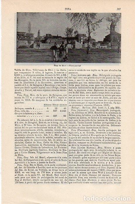 Altri oggetti di carta: LAMINA V09455: Vista parcial de Pina de Ebro - Varios