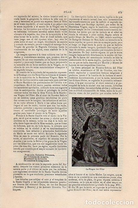 Otros art&iacute;culos de coleccionismo en papel: LAMINA V09441: La Virgen del Pilar - Varios