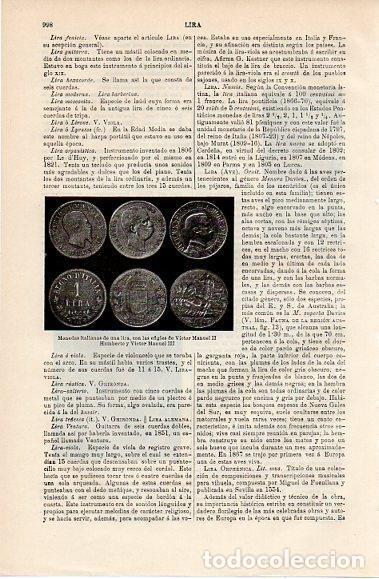 Otros art&iacute;culos de coleccionismo en papel: LAMINA V10209: Monedas de una lira con efigies de Victor Manuel II y Victor Manuel III - Varios
