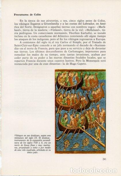 Otros art&iacute;culos de coleccionismo en papel: LAMINA V15439: Vikingos en sus drakkars siglo IX - Varios