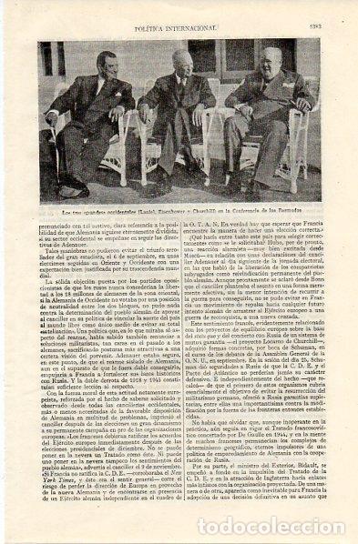 Otros art&iacute;culos de coleccionismo en papel: LAMINA V11160: Laniel, Eisenhower y Churchill en la Conferencia de las Bermudas - Varios