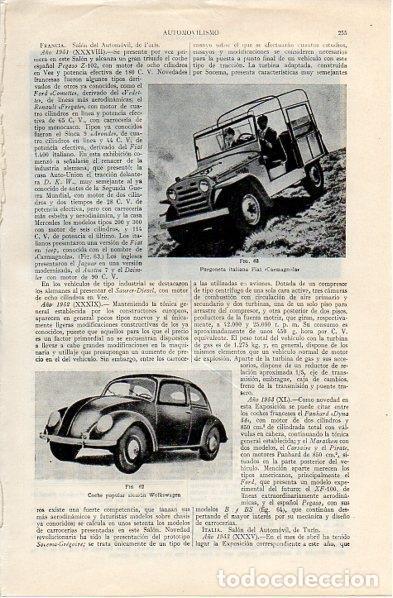 Otros art&iacute;culos de coleccionismo en papel: LAMINA V10869: Furgoneta Fiat Carmagnola y Wolkswagen - Varios