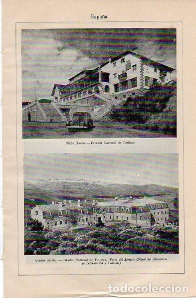 Otros art&iacute;culos de coleccionismo en papel: LAMINA V10997: Paradores de Ria&ntilde;os y Gredos - Varios
