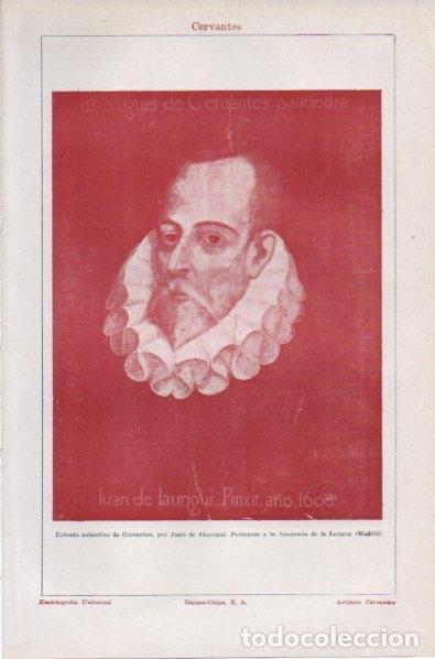 Otros art&iacute;culos de coleccionismo en papel: LAMINA V11951: Retrato de Cervantes, por Juan de Jauregui - Varios