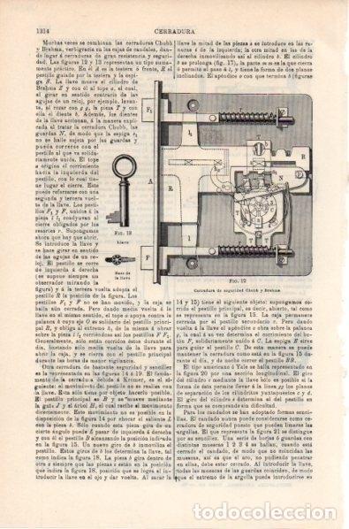 Otros art&iacute;culos de coleccionismo en papel: LAMINA V11939: Cerradura Chubb y Brahms - Varios