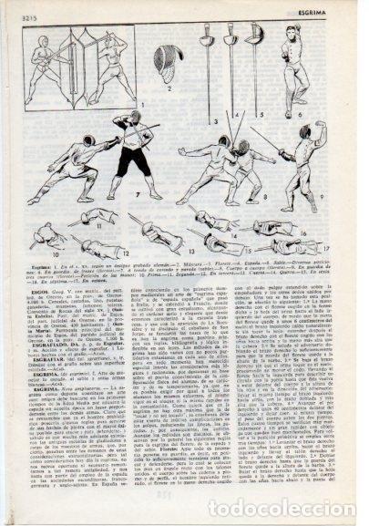 Otros art&iacute;culos de coleccionismo en papel: LAMINA V12391: Esgrima asaltos, toques y posicion de las manos - Varios