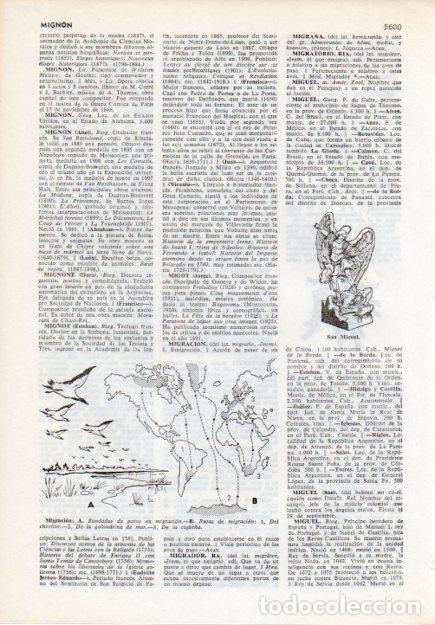 Otros art&iacute;culos de coleccionismo en papel: LAMINA V12071: Migracion y estatua de San Miguel - Varios
