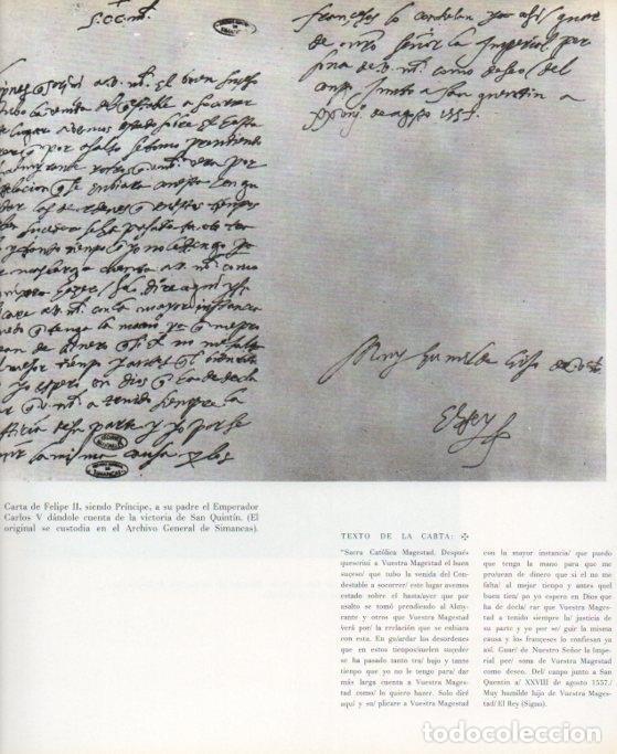 Otros art&iacute;culos de coleccionismo en papel: LAMINA V17714: Carta de Felipe II al Emperador Carlos V de la victoria de San Quintin - Varios