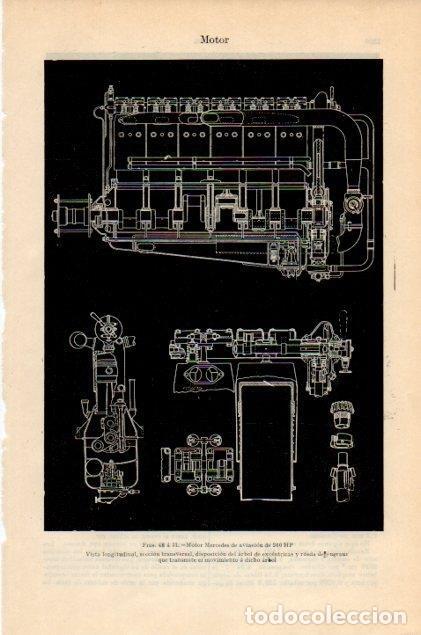 Otros art&iacute;culos de coleccionismo en papel: LAMINA V13004: Motor Mercedes de aviacion de 260 HP - Varios