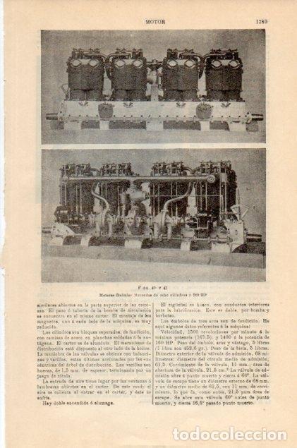 Otros art&iacute;culos de coleccionismo en papel: LAMINA V13001: Motor Daimlmer Mercedes de 8 cilindros - Varios