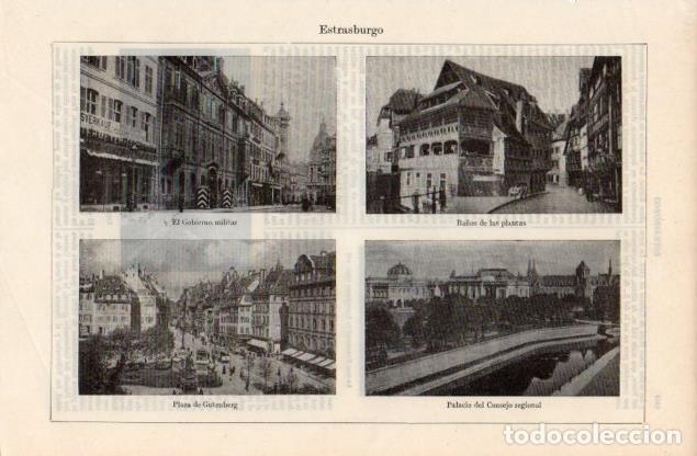 Outros artigos de papel: LAMINA V12633: Vistas varias de Estrasburgo - Varios
