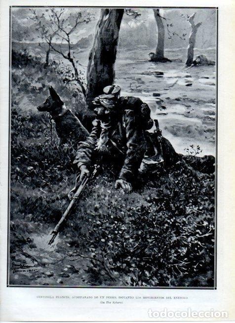 Altri oggetti di carta: LAMINA V18103: Centinela frances espiando a los enemigos - Augusto Riera