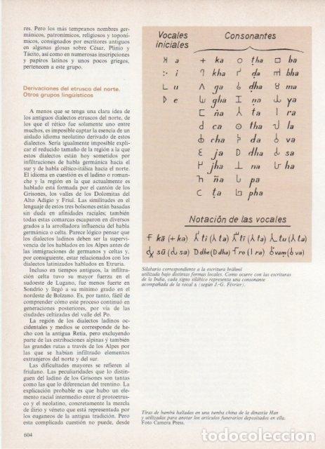 Otros art&iacute;culos de coleccionismo en papel: LAMINA V18708: Silabario de la escritura brahmi - Varios