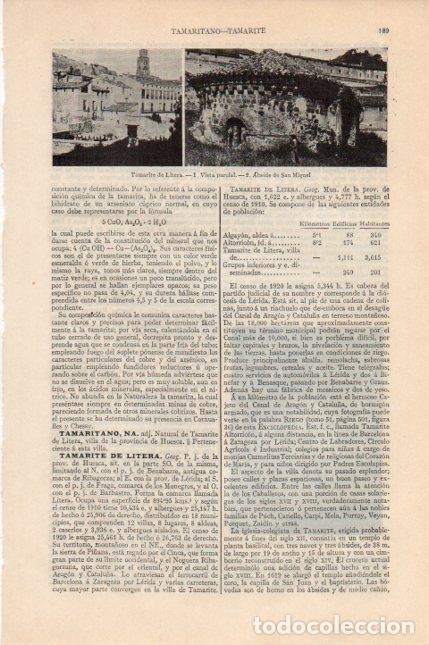 Otros art&iacute;culos de coleccionismo en papel: LAMINA V13114: Vista e igleisa de San Miguel en Tamarite de Litera - Varios