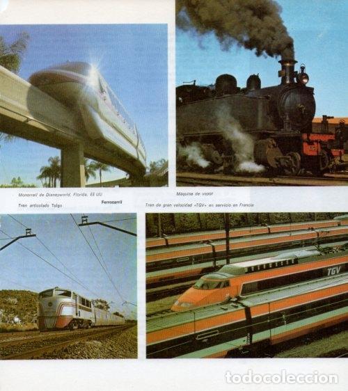 Otros art&iacute;culos de coleccionismo en papel: LAMINA V13900: Talgo, TGV, Maquina de vapor y monorrail de Disneyworld - Varios
