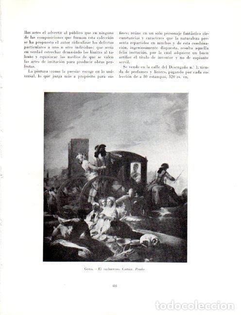 Sammelleidenschaft Andere Papierartikel: LAMINA V19139: El cacharrero por Goya - Robert Goldwater