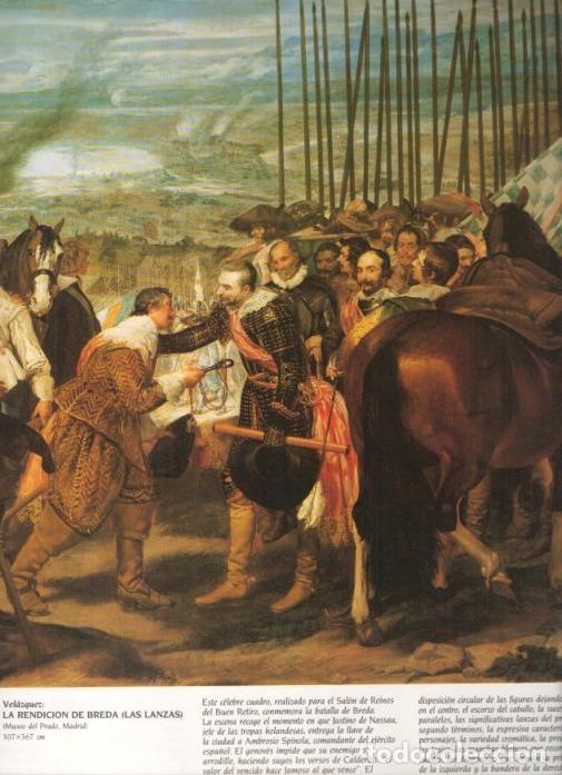 Otros art&iacute;culos de coleccionismo en papel: LAMINA V20349: La rendicion de Breda fragmento por Velazquez - Varios