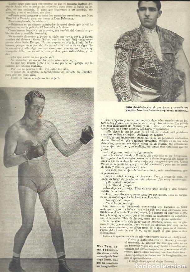 Otros art&iacute;culos de coleccionismo en papel: LAMINA 32488: Juan Belmonte y Max Baer