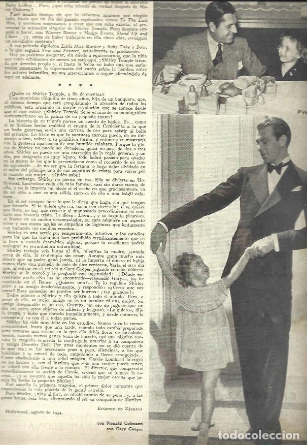 Otros art&iacute;culos de coleccionismo en papel: LAMINA 32490: Shirley Temple con Gary Cooper
