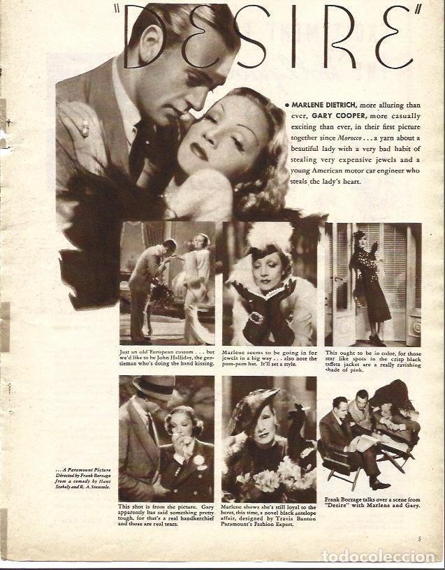 Otros art&iacute;culos de coleccionismo en papel: LAMINA 32155: Desire de Marlene Dietrich y Gary Cooper - VVAA