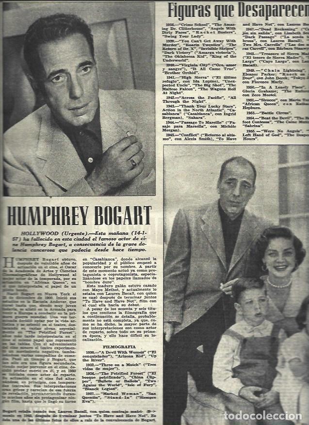 Otros art&iacute;culos de coleccionismo en papel: LAMINA 32912: Muerte de Humphrey Bogart - VVAA