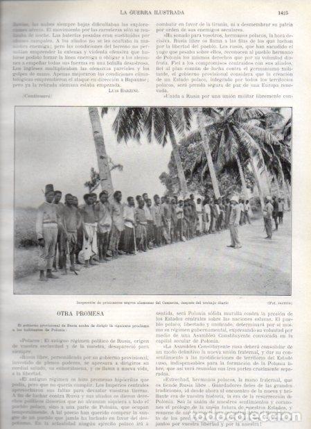 Altri oggetti di carta: LAMINA V21028: Inspeccion de prisioneros negros alemanes del Camerun - Augusto Riera