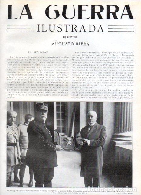 Otros art&iacute;culos de coleccionismo en papel: LAMINA V20623: Mr Sharp y general Joffre con la rama de roble - Augusto Riera