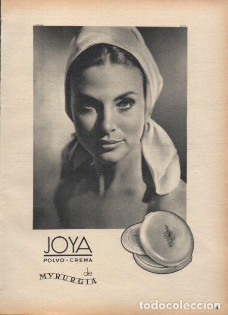 Otros art&iacute;culos de coleccionismo en papel: LAMINA V21396: Publicidad Joya polvo crema de Myrurgia - Varios