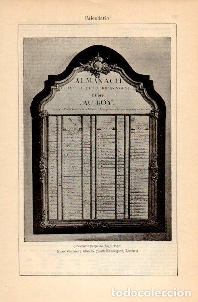 Otros art&iacute;culos de coleccionismo en papel: LAMINA V16766: Calendario perpetuo del Museo Victoria y Alberto - Varios