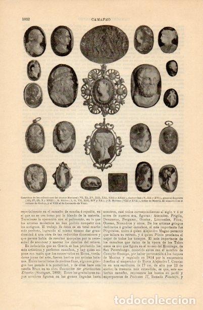 Otros art&iacute;culos de coleccionismo en papel: LAMINA V16798: Camafeos de las colecciones del doctor Mariscal - Varios