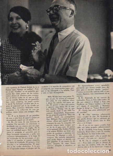 Otros art&iacute;culos de coleccionismo en papel: LAMINA V21256: Billy Wilder en entrevista en Madrid - Varios