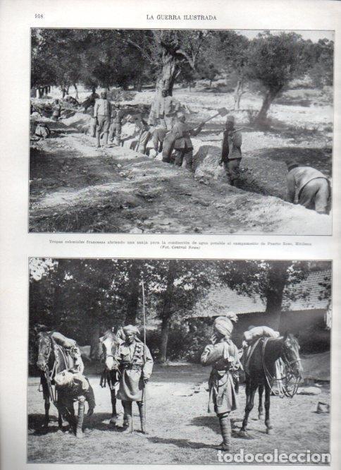 Altri oggetti di carta: LAMINA V22387: Puesto avanzado de caballeria india del norte de Francia - Augusto Riera