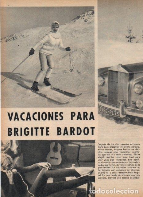 Otros art&iacute;culos de coleccionismo en papel: LAMINA V17356: Brigitte Bardot esquiando en Meribel - VVAA