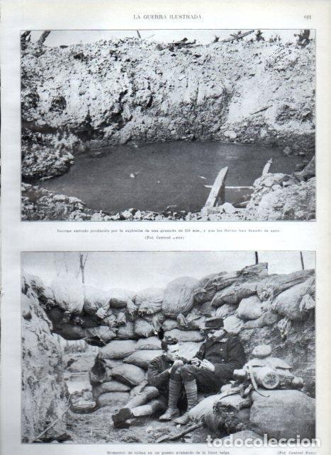 Sammelleidenschaft Andere Papierartikel: LAMINA V22238: Soldados descansando en puesto de la linea belga - Augusto Riera