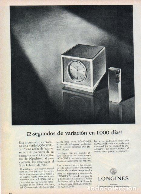 Otros art&iacute;culos de coleccionismo en papel: LAMINA V16995: Publicidad cronometro electronico Longines - VVAA