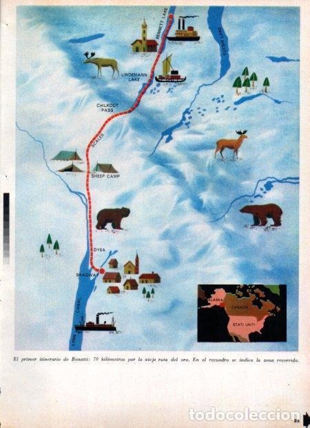 Otros art&iacute;culos de coleccionismo en papel: LAMINA V21917: Mapa itinerario de Bonatti en Alaska - Varios