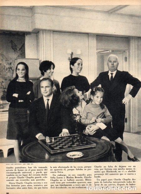 Otros art&iacute;culos de coleccionismo en papel: LAMINA V21925: Marlon Brando Sofia Loren y Charlie Chaplin - Varios