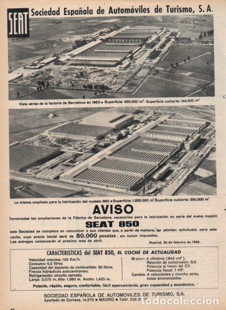 Otros art&iacute;culos de coleccionismo en papel: LAMINA V17099: Publicidad factoria Seat de Barcelona en 1963 - VVAA
