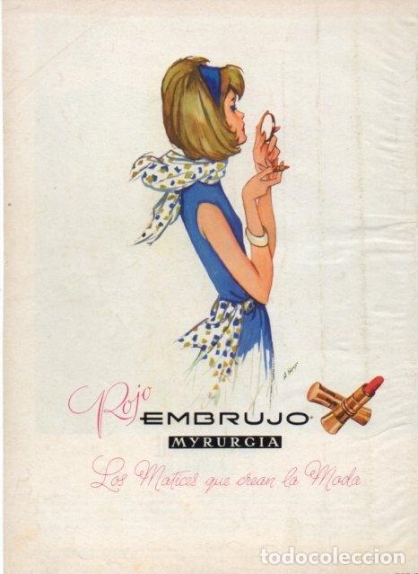 Otros art&iacute;culos de coleccionismo en papel: LAMINA V17075: Publicidad contraportada Rojo embrujo de Myrurgia - VVAA