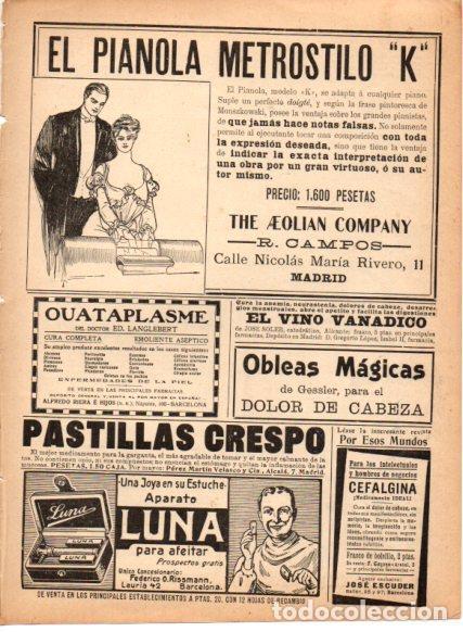 Otros art&iacute;culos de coleccionismo en papel: LAMINA V22806: Publicidad El Pianola Metrostilo K The Aeolian Company - Varios