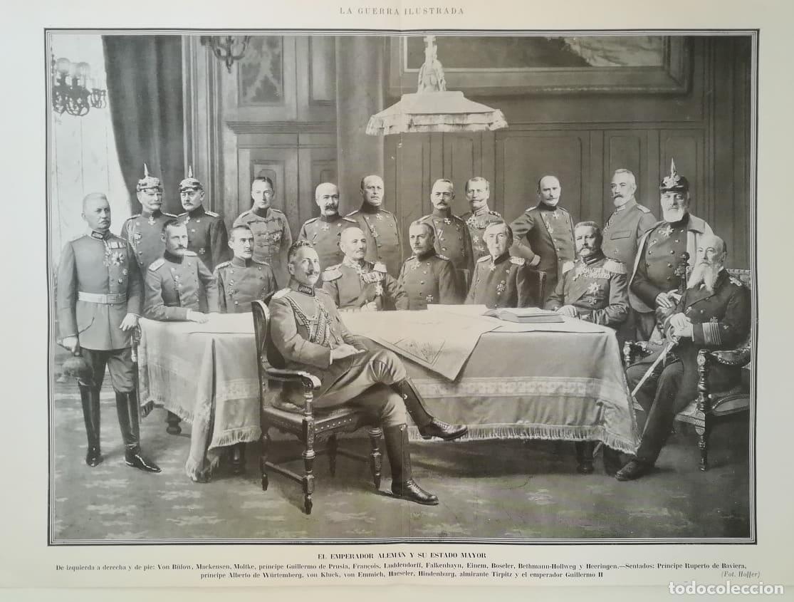 Sammelleidenschaft Andere Papierartikel: LAMINA V18161: El emperador aleman y su Estado Mayor - Augusto Riera