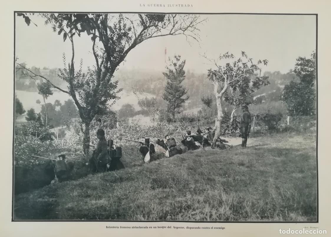 Otros art&iacute;culos de coleccionismo en papel: LAMINA V18163: Infanteria francesa atrincherada en bosque de Argonne - Augusto Riera