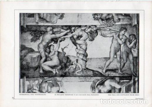 Sammelleidenschaft Andere Papierartikel: LAMINA V24186: Michelangelo. The fall and expulsion from Eden - Varios