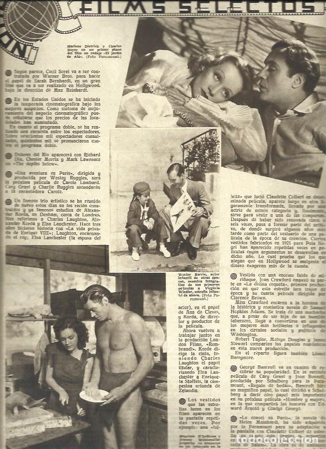 Otros art&iacute;culos de coleccionismo en papel: LAMINA 32389: Marlene Dietrich y Charles Boyer en El jardin de Ala