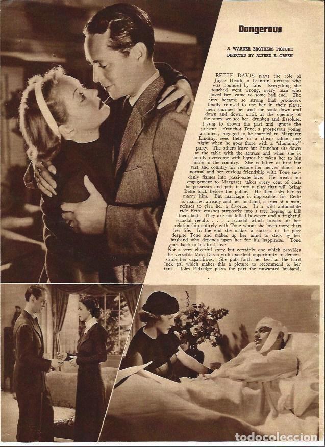 Otros art&iacute;culos de coleccionismo en papel: LAMINA 32136: Escenas de Dangerous con Bette Davis - VVAA